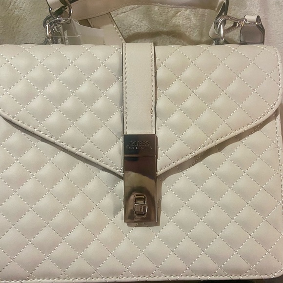 GUESS Cream Quilted Women's Bag - Picture 9 of 9